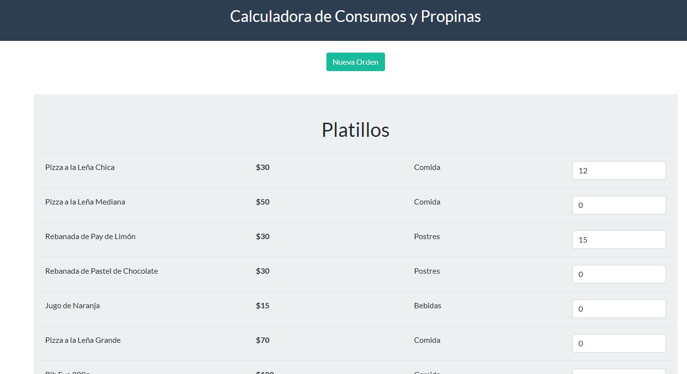 Calculadora de Propinas