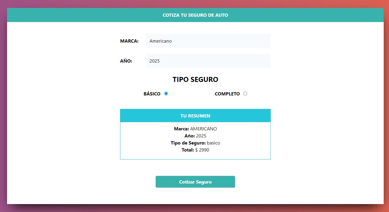 Cotizador de Seguro